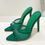 الصورة المصغرة: Sexy Party Slippers For Women Slides Mules Fashion Green Mesh Sandals Pointed P