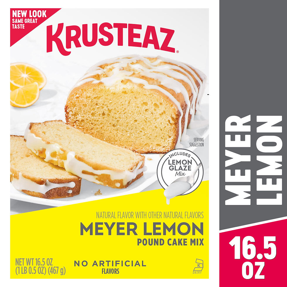 Krusteaz Meyer Lemon Pound Cake and Glaze Mix, 16.5 oz Box