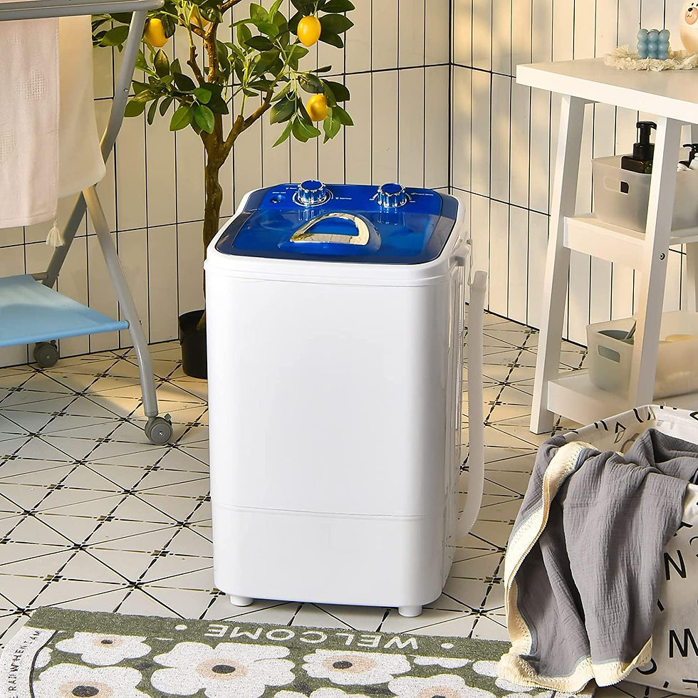 Thumbnail: MamaHome DF-X4608-Blue Washing Machine Small Semi-Automatic Compact Washer Spin