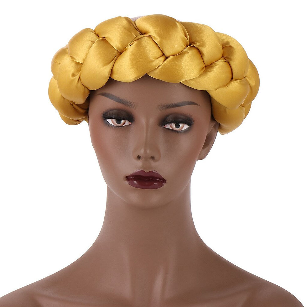 Thumbnail: 2022 Latest Exaggerated big satin twist braid Handmade African Cap Nigerian Wed