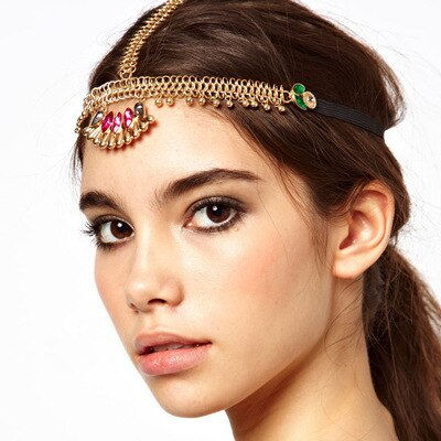 Thumbnail: Boho Draping Crystal Bride Hair Accesories Fashion Elegant Head Chains Hair Jew