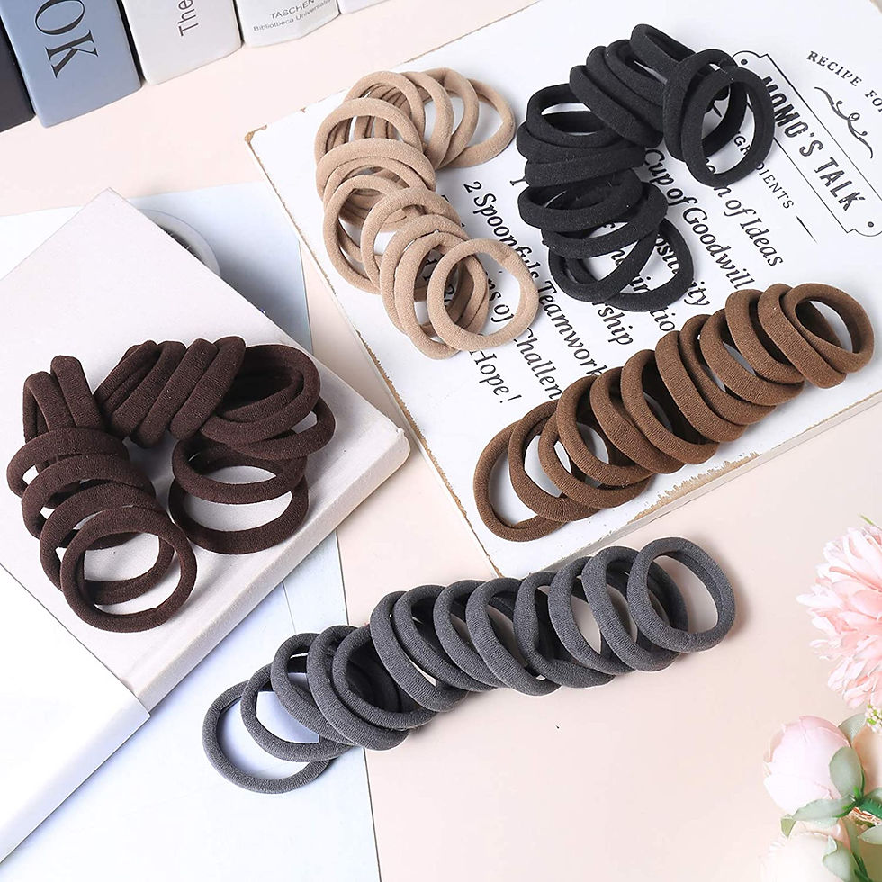 Thumbnail: 20-100 Pcs Black Gray Large Hair Bands for Women Seamless Ponytail Fashion Pure