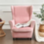 Thumbnail: New Solid Velvet Wing Chair Cover Stretch Armchair Covers Removable Wingback Fu