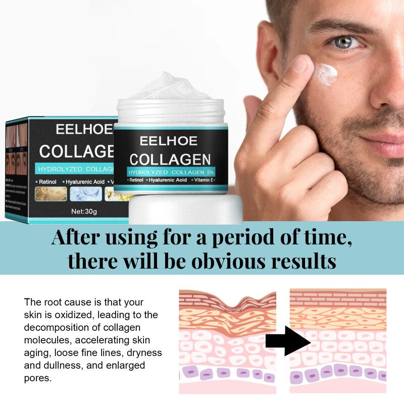 Thumbnail: Collagen Anti Wrinkle Creams for Men Hyaluronic Acid Vitamin E Cream Beauty Fad