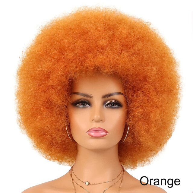 Thumbnail: Afro Curly Wig With Bangs High Puff Short Synthetic White Wig Mixed Ash Blonde 
