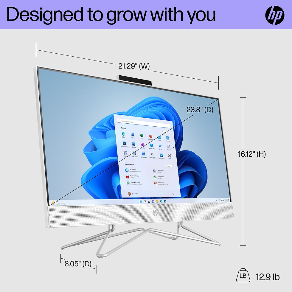 Thumbnail: HP 23.8" All-in-One PC, Intel Core i3-1115G4, 8GB SDRAM, 256GB SSD, Snow White,