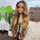Thumbnail: Soft  26 Inch Long Ombre Blonde Color Water Wave 13*6 Lace Wig For Women Preplu