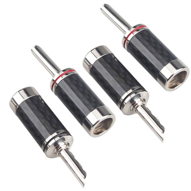 Thumbnail: HIFI 8PCS BFA Rhodium plated banana plug Carbon fiber audio speaker cable banan