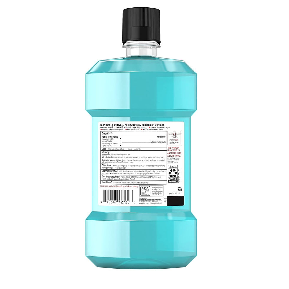 Thumbnail: Listerine Cool Mint Antiseptic Mouthwash, Bad Breath, Plaque & Gingivitis, Mint