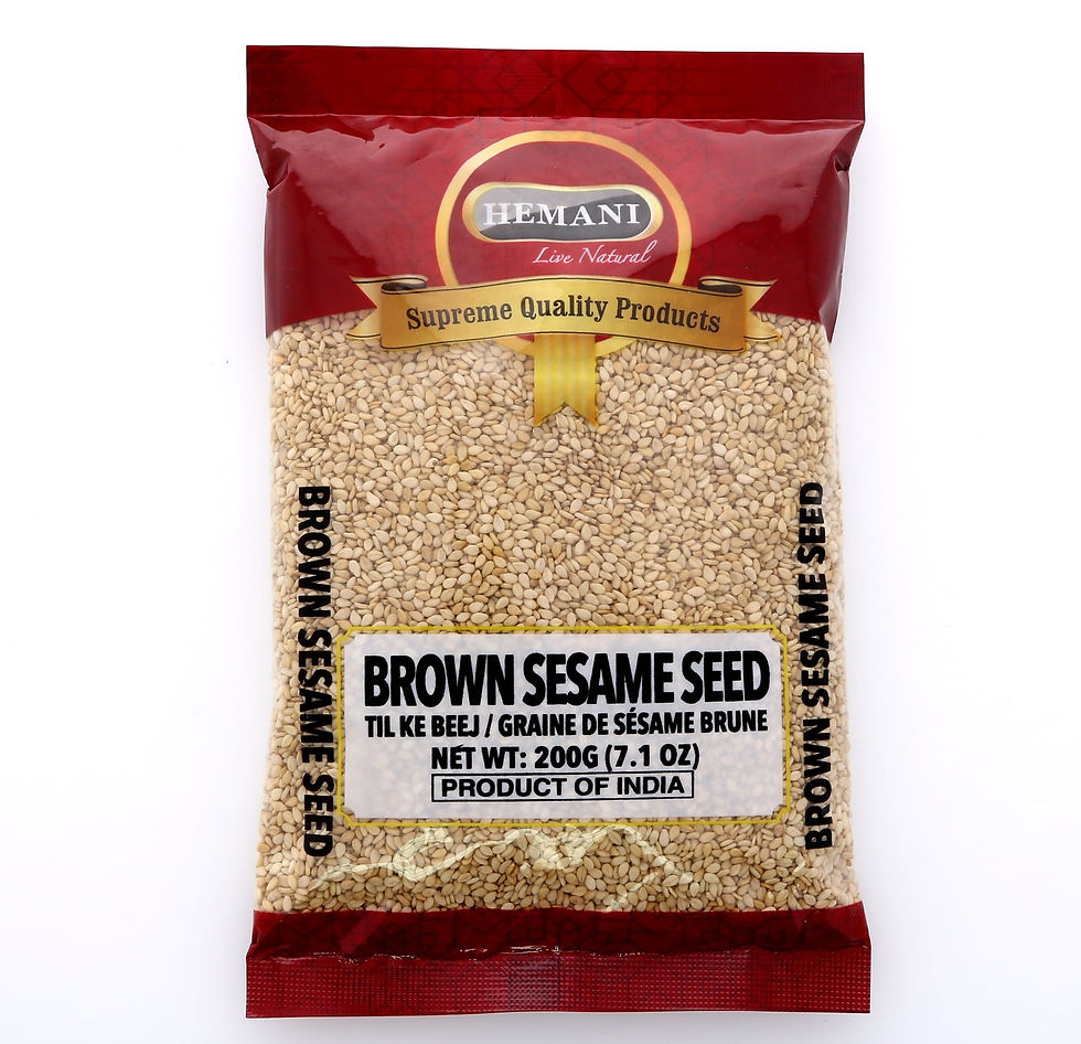HEMANI Sesame Seeds Whole Brown - Raw (Till) - 200g (7.1 oz) - All Natural - Gl