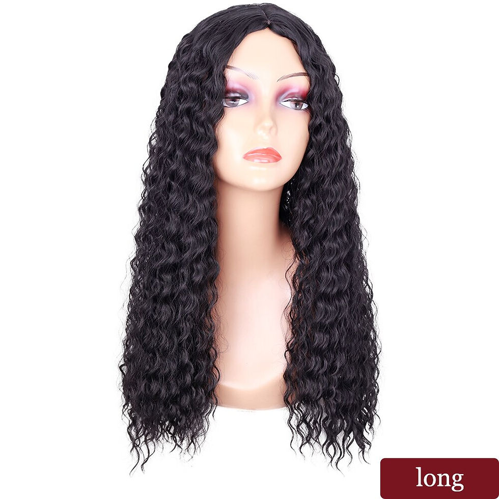 Thumbnail: Long Middle Part Synthetic Afro Kinky Curly Wigs for Black Women Cosplay Party 