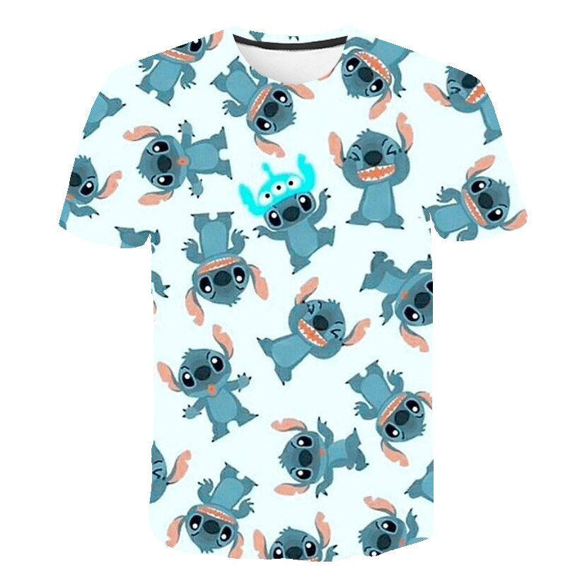 Thumbnail: 2023 Summer Boys Girls Stitch T Shirts Cartoon Baby T-shirts Short Sleeves Prin
