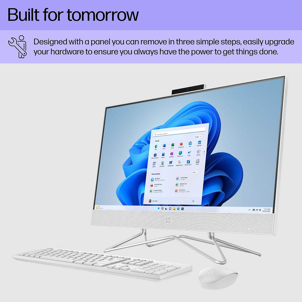 Thumbnail: HP 23.8" All-in-One PC, Intel Core i3-1115G4, 8GB SDRAM, 256GB SSD, Snow White,