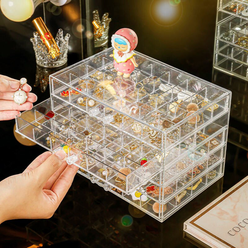 Thumbnail: Jewelry Organizer Box Display Plastic Acrylic Box Stand Stackable Transparent N