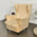 Thumbnail: New Solid Velvet Wing Chair Cover Stretch Armchair Covers Removable Wingback Fu