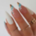 Thumbnail: 24pcs French Style False Nails Glitte Design Fake Nail Patch Mid Length Coffin 