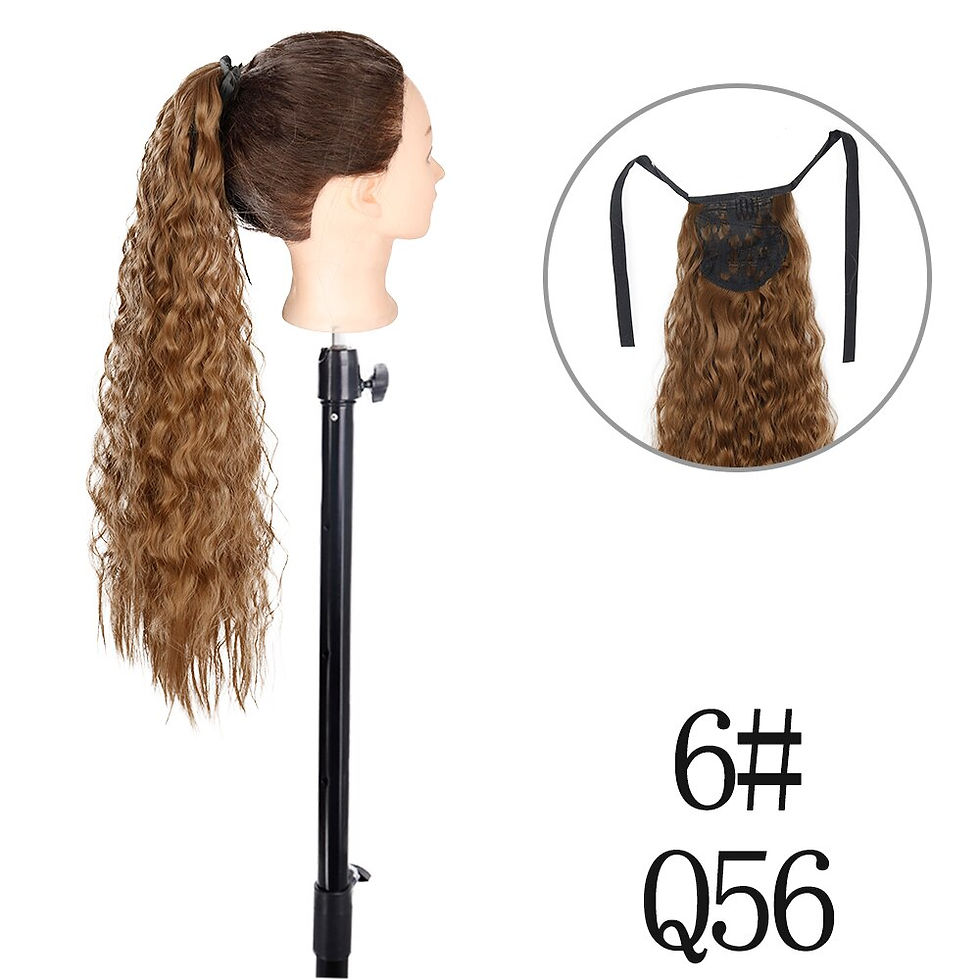 Thumbnail: 34Inches Synthetic Wavey Long Natural Hair Ponytail Extension Wrap Around Clip 