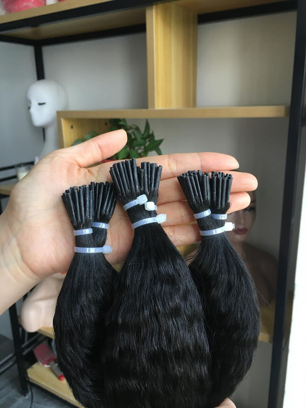 Thumbnail: Microlink Hair Extensions Itips Microlink Human Hair Kinky Straight Hair with F