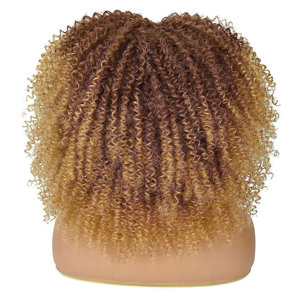 Thumbnail: Curly Afro Wigs For Black Women Short Kinky Curly Wigs With Bangs 16 Inch Brown