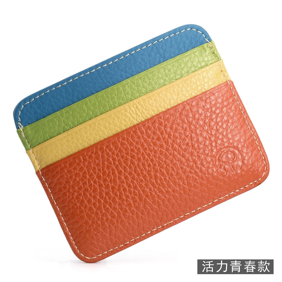 Thumbnail: Retro First Layer Genuine Leather Card Bag with 7 Card Slot Super Thin 100% Rea