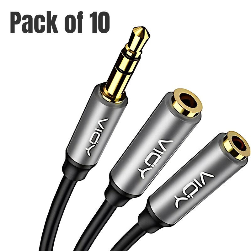 Thumbnail: Headphone Splitter Cable Jack 3.5 Male To Dual 3.5 Female Stereo Sound Audio Y-