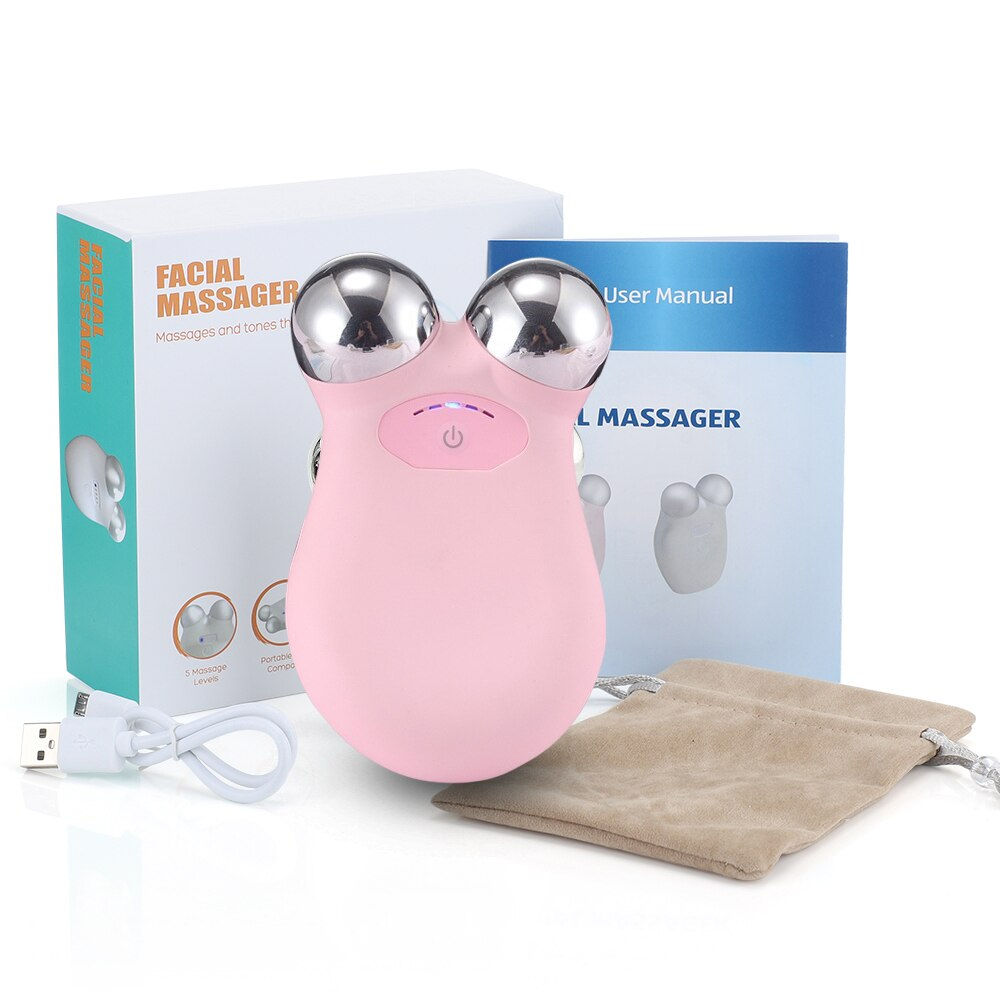New Rechargeable Face Massager 5 Gears Electric Micro-Current 3D EMS Firming Mi