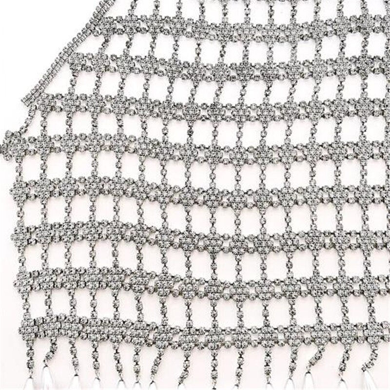 Thumbnail: 2022 Luxury Full Rhinestone Hollow Chest Chain Ladies Nightclub Party Sexy Shin