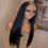 Thumbnail: Soft 24inch Deep Part Natural Black Long Silky Straight U Part Wig European Rem