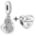 Miniaturbild: 2Pcs New Hot Sale Silver Color Feather Star Hollow Heart Star Beads Fit Origina