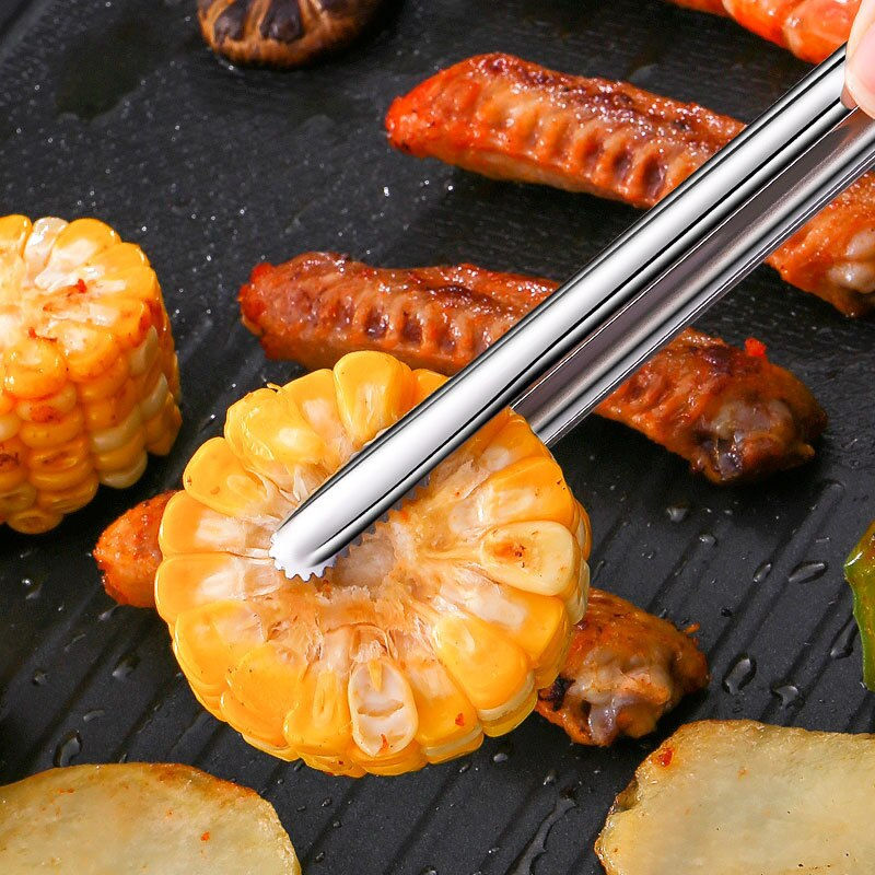 Thumbnail: Stainless Steel Grill Tongs Food Clip BBQ Steak Clip Bread Tong Cooking Utensil