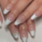 Thumbnail: 24pcs Simple Style Nail Art Colorful Lines Fake Nails In Shape Of Water Drop Pr