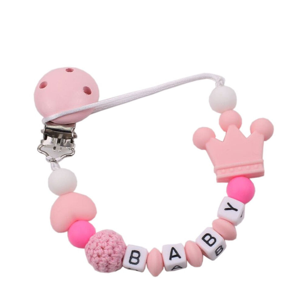 Thumbnail: Baby Pacifier Clips Handmade Silicone Pacifier Chains Toddler Teether Teething 