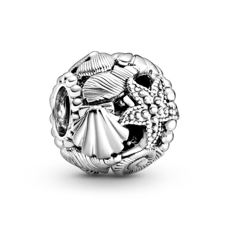 Thumbnail: 2Pcs New Hot Sale Silver Color Feather Star Hollow Heart Star Beads Fit Origina