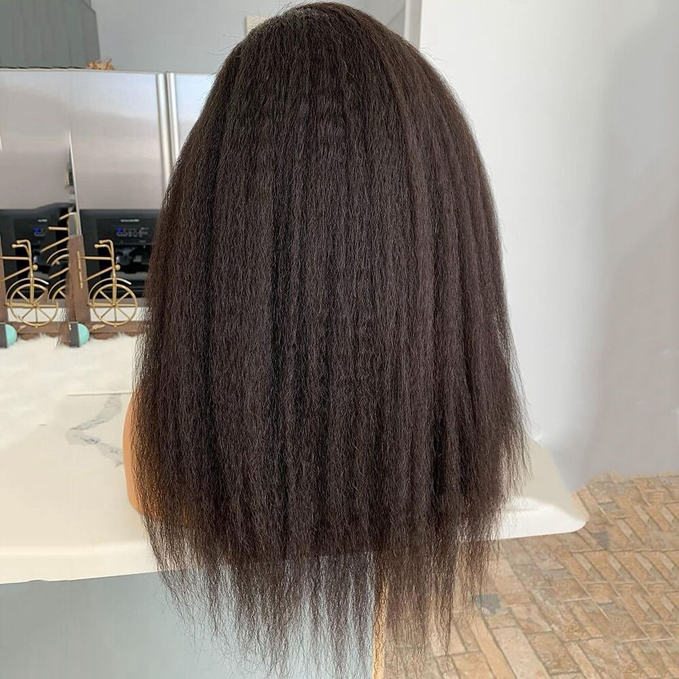 Thumbnail: Soft Long 28inches Natural Black 180Density Yaki Kinky Straight Deep Lace Front