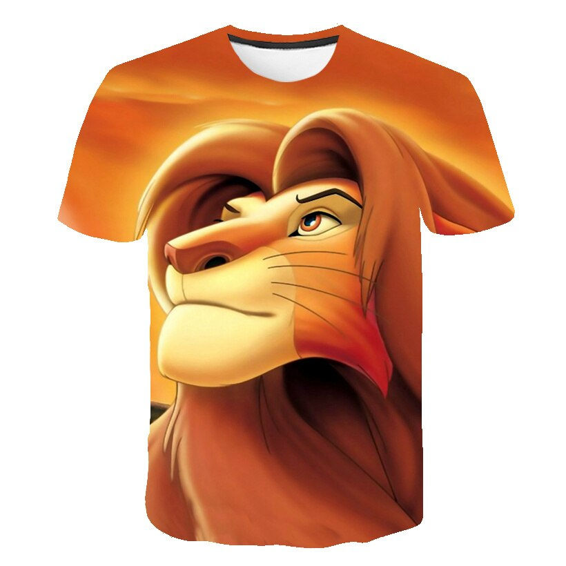 Thumbnail: 2022 Summer The Lion King Children 3D Cartoon T-Shirts Boys Girls Printing Kids