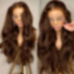 Thumbnail: Long 26 Inch  180 Density Brown Natural Wave 13*6 Lace Wig For Black Women Euro