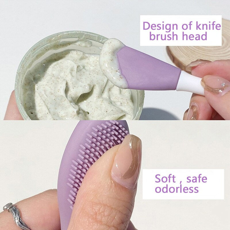 Thumbnail: Double Head Silicone Facial Mask Brush Facial Massage Cleaning Brushs DIY Mud F