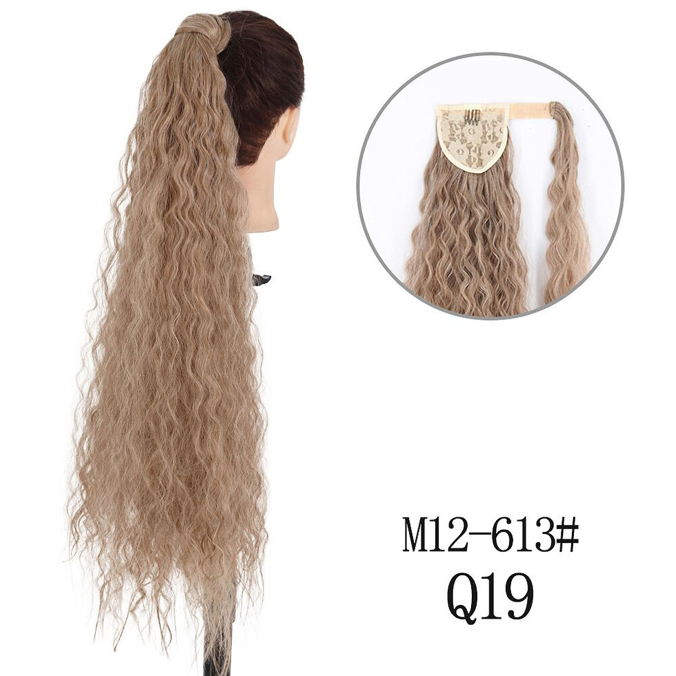 Thumbnail: 34Inches Synthetic Wavey Long Natural Hair Ponytail Extension Wrap Around Clip 