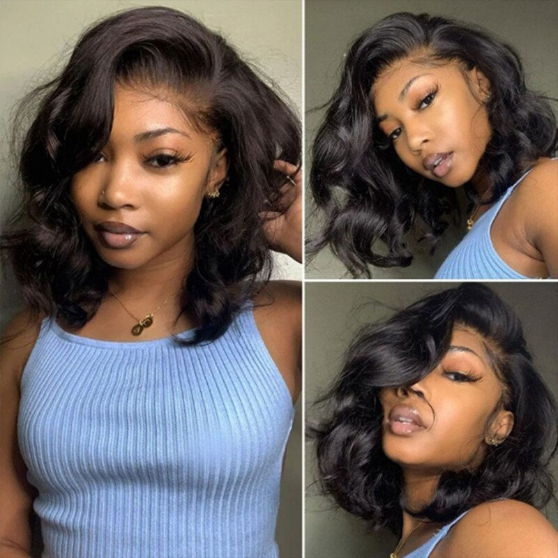 Body Wave Bob Frontal Wig Remy Lace Front Human Hair Wigs Short Bob Wigs Pre Pl
