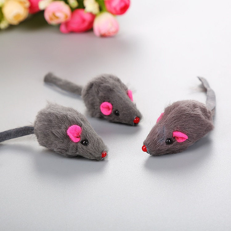 Thumbnail: Creative Cat Toy Clockwork Spring Power Plush Mouse Toy Motion Rat Cat Dog Play