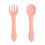 Thumbnail: 2pcs Candy Color Baby Soft Silicone Spoon Fork Baby Learning Feeding Accessorie