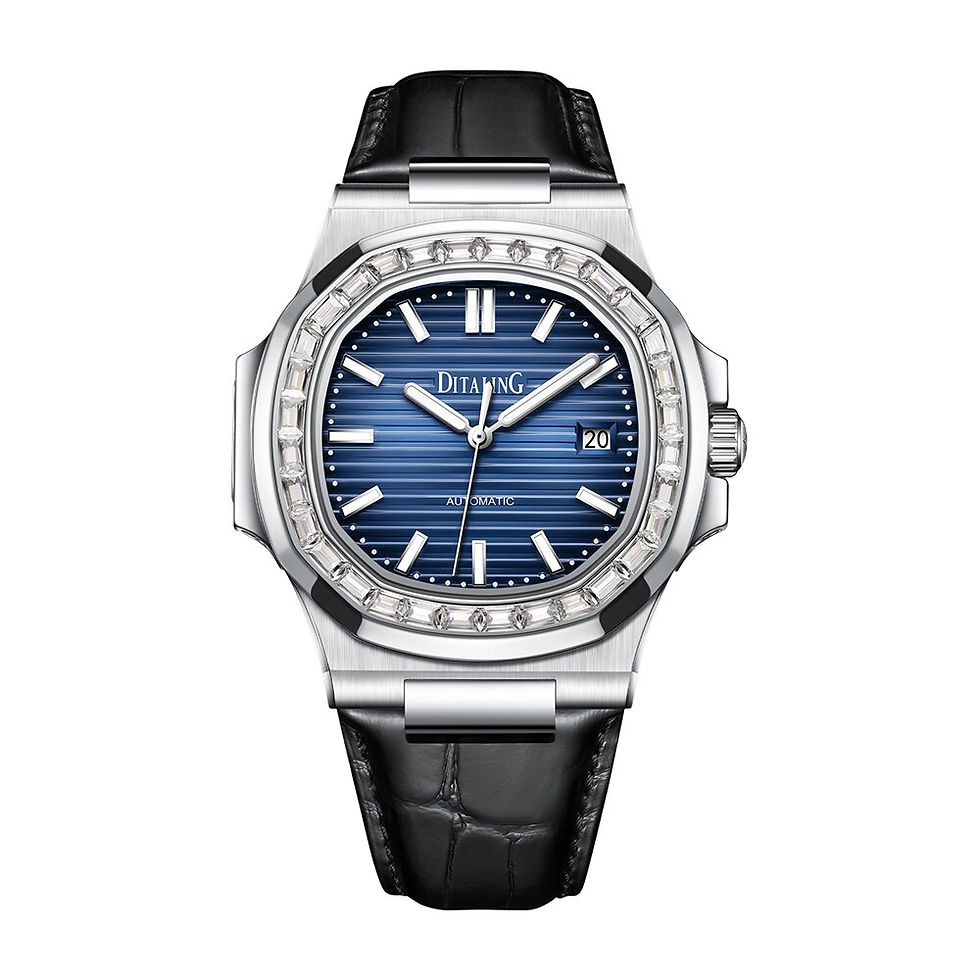 Thumbnail: DITALING Zircon Top Luxury Business Waterproof Male Clock Luminous Date Stainle