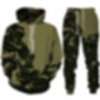 Thumbnail: Colorful Camouflage Print Two Piece Outfits Men's Casual Outdoor Sportswear Hoo