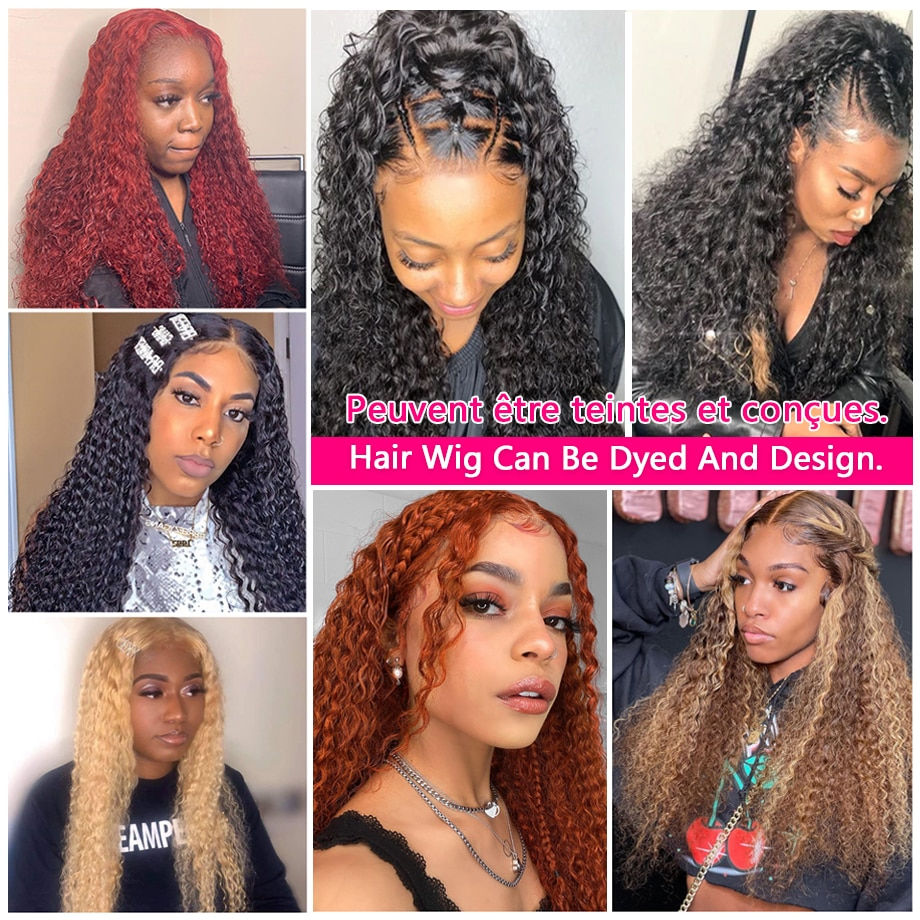 Thumbnail: HD Deep Wave 13x6 Lace Frontal Human Hair Wig On Sale 28 30 34 Inch Brazilian R