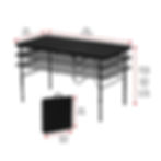 Thumbnail: New 4 Foot Fold-In-Half Adjustable Table Rich Black Folding Table Camping Picni