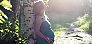 Pregnant woman feeling relaxed