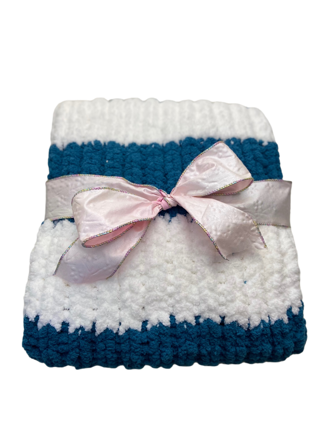 Hand-knit Baby Blanket 30”x31”