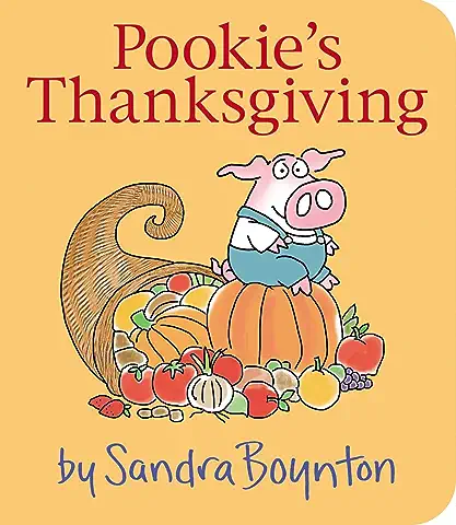 book cover, pig sitting on pumpkin