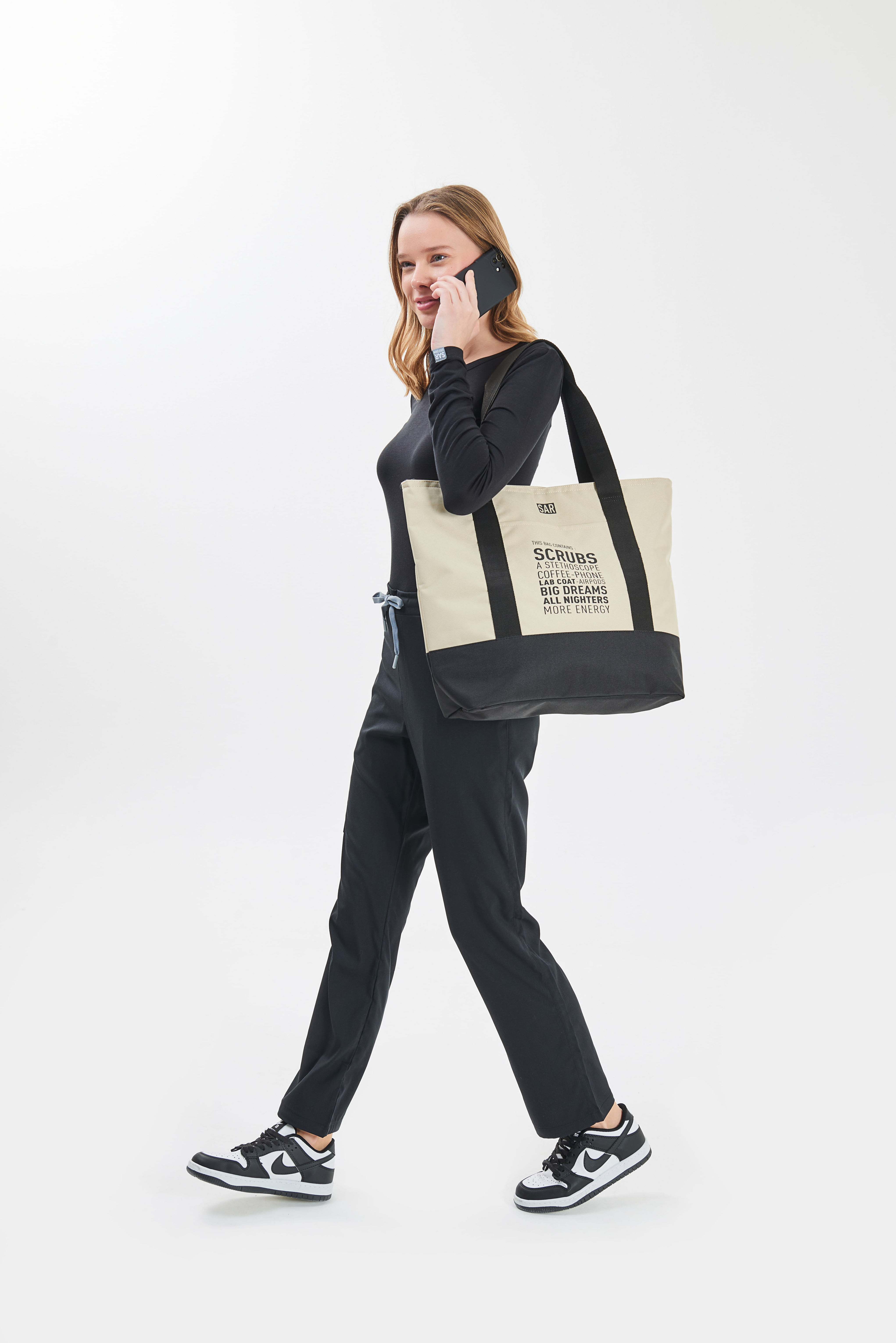 MUUTOS NÖBET ÇANTASI BEJ-SİYAH RENK BÜYÜK BOY