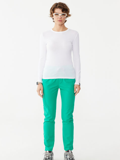 Cascara Beyaz Pamuklu Underscrub Body önden tam boy düz görünüm